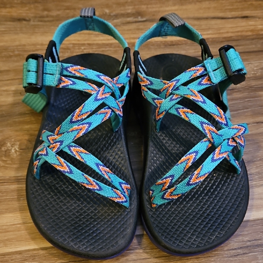 Kids Teal and Black Chacos